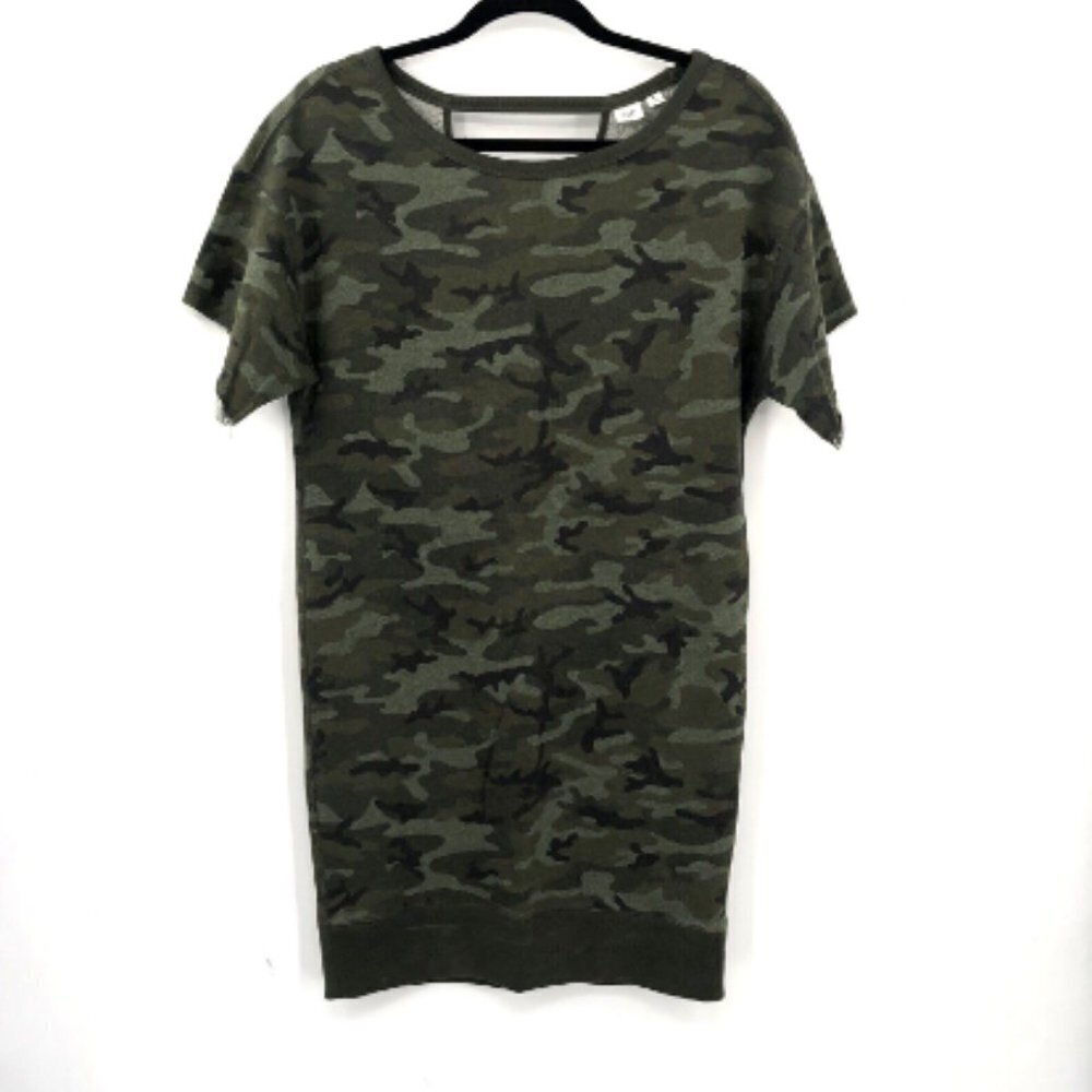 GAP Pullover Sweatshirt Dress Camo French Terry Camouflage Lounge Open Back XS